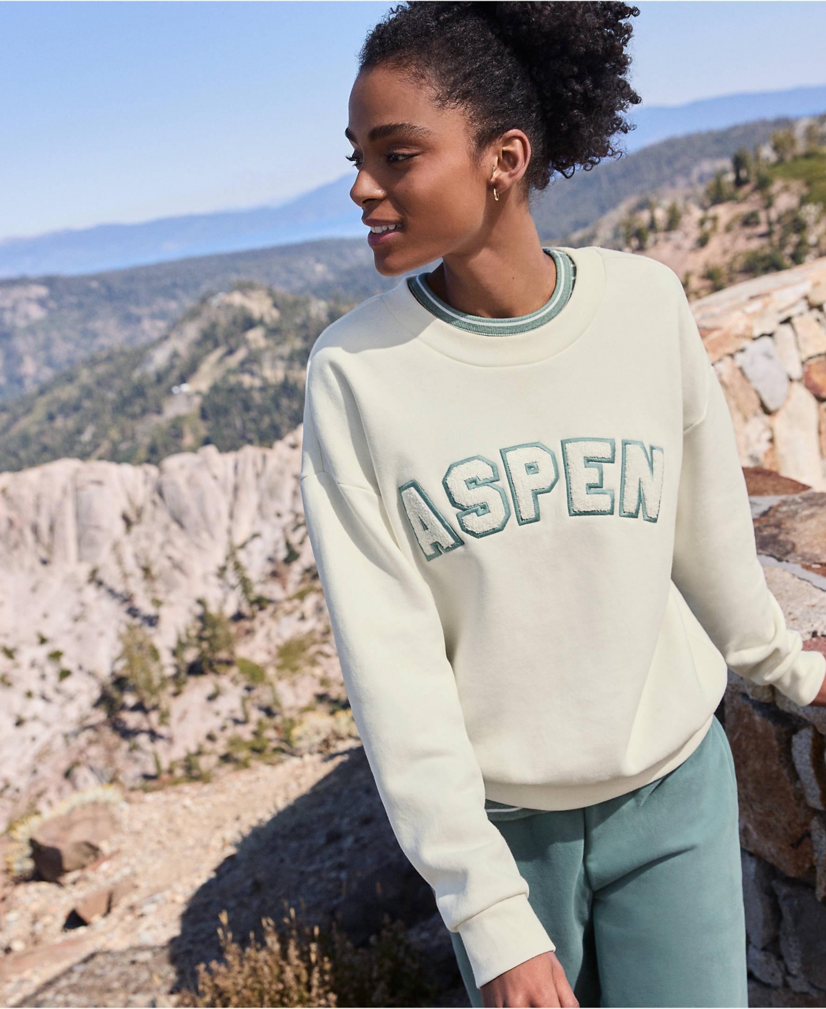 Lands' End Women's Serious Sweats Oversized Long Sleeve Crew Neck Sweatshirt - Set Top