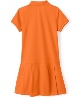 Little Girls Short Sleeve Mesh Pleated Polo Dress