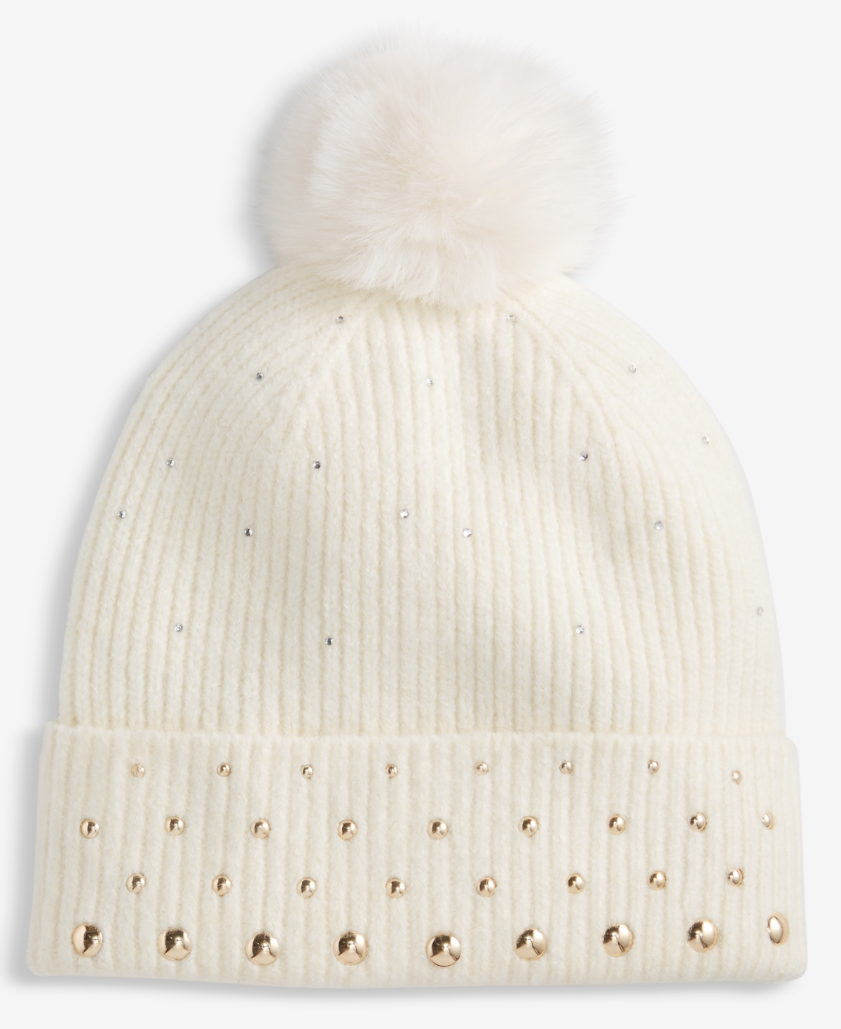 Inc International Concepts Solid Studded Beanie, Macy's Exclusive In White