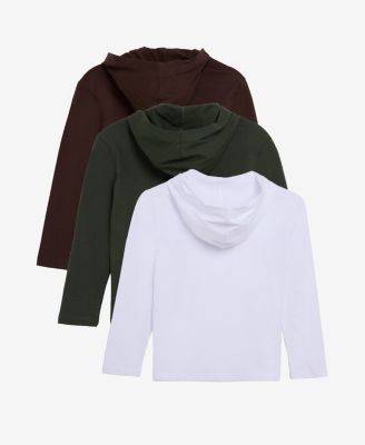 3 Pack Kids And Boys Basic Long Sleeve Hoodie T-Shirts