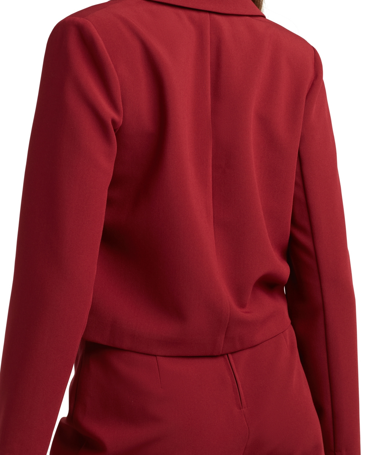 Bcx Juniors Soft Stretch Twill Long Sleeve Jacket Button Skort In Burgundy