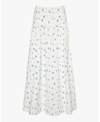 Women's Ruched Waist Midi Skirt