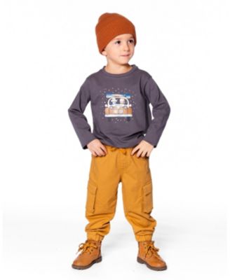 Baby Boys Long Sleeve Cotton Jersey Tee Dark Gray