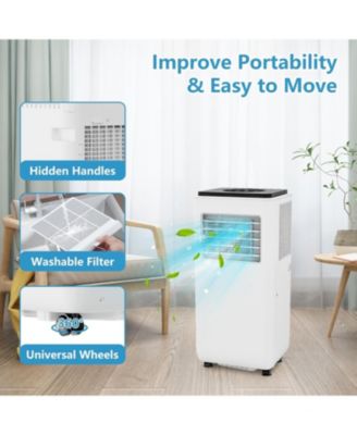 8,000 BTU ASHRAE, 3-in-1 Portable Air Conditioner with Air Cool, Dehumidifier & Fan Modes, Remote Control for Rooms up to 350 Sq. Ft