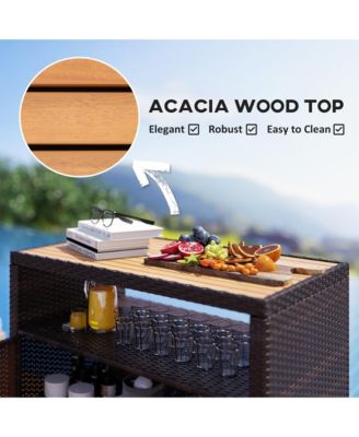 Wicker Outdoor Storage Cabinet, Rat Buffet Sideboard,