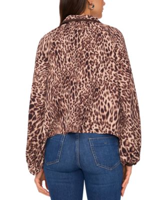 Women's Animal-Print Raglan-Sleeve Blouse