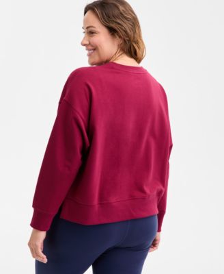 Plus Size Relaxed Crewneck Fleece Sweatshirt, Macy's Exclusive 