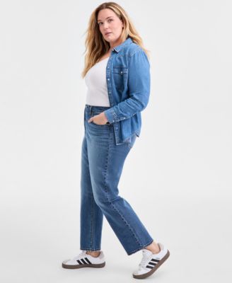 Trendy Plus Size 501&reg; Cotton High-Rise Jeans