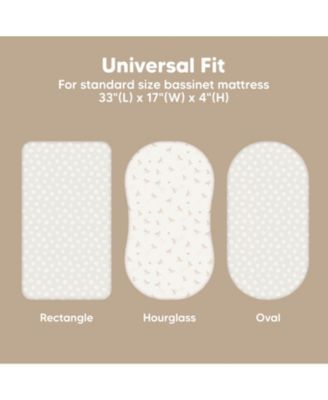 Bassinet Sheet for Baby Girls, Boys, 2-Pack Isla Fitted Bassinet Sheets, Bassinet Mattress Sheets