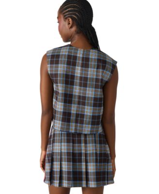 Women's Alessa Plaid Pattern Sleeveless Top