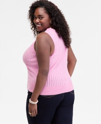 Trendy Plus Sleeveless Pointelle-Knit Cami