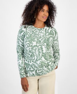 Style & Co - Women's Autumn Paisley Core Crewneck Sweater