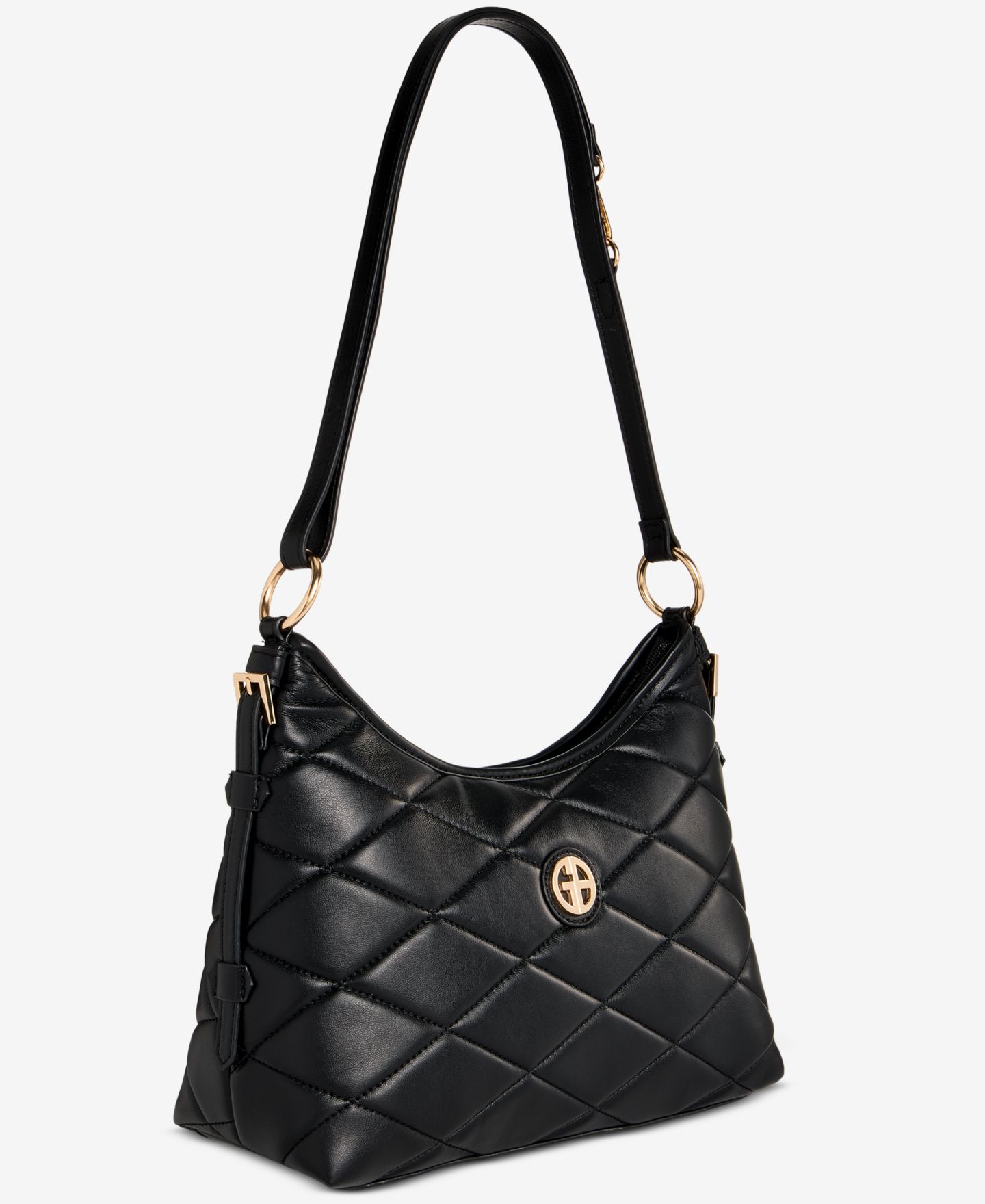 Женская сумка Giani Bernini Small Quilted Soft Shoulder Crossbody, цвет: Чёрный — фото 6