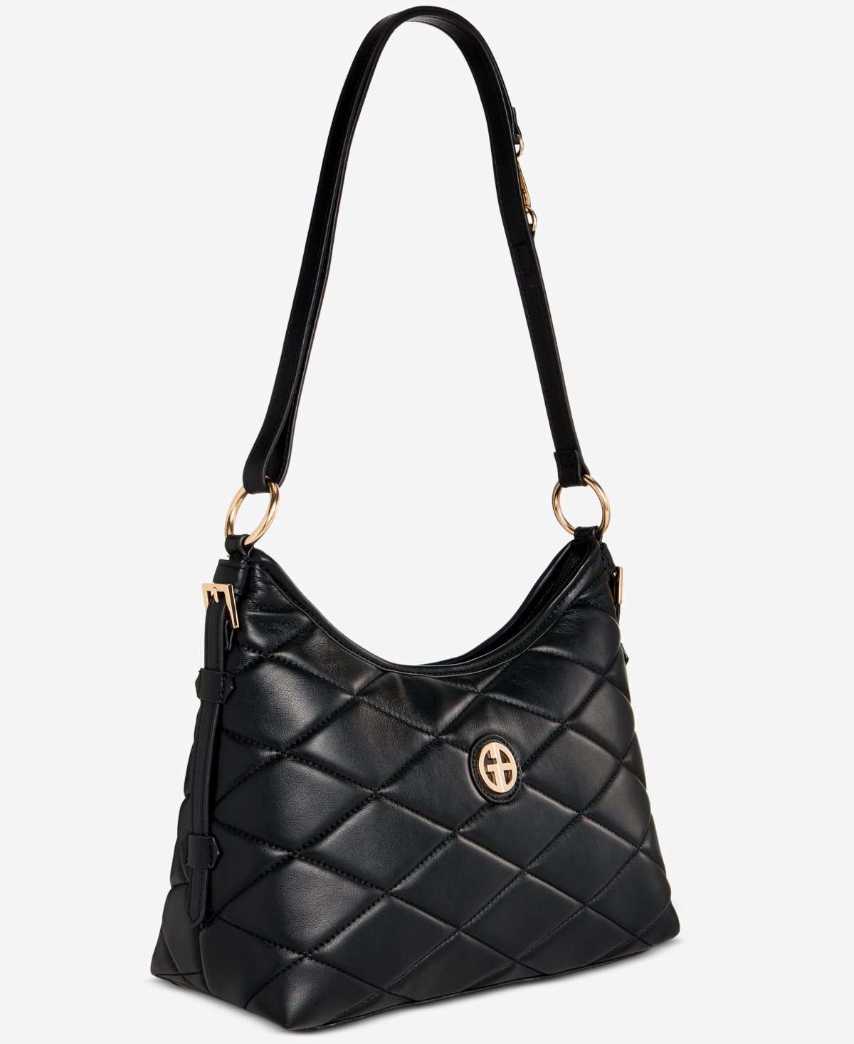 Giani Bernini Small Quilted Soft Shoulder Crossbody, Exclusively At Macy's In Black