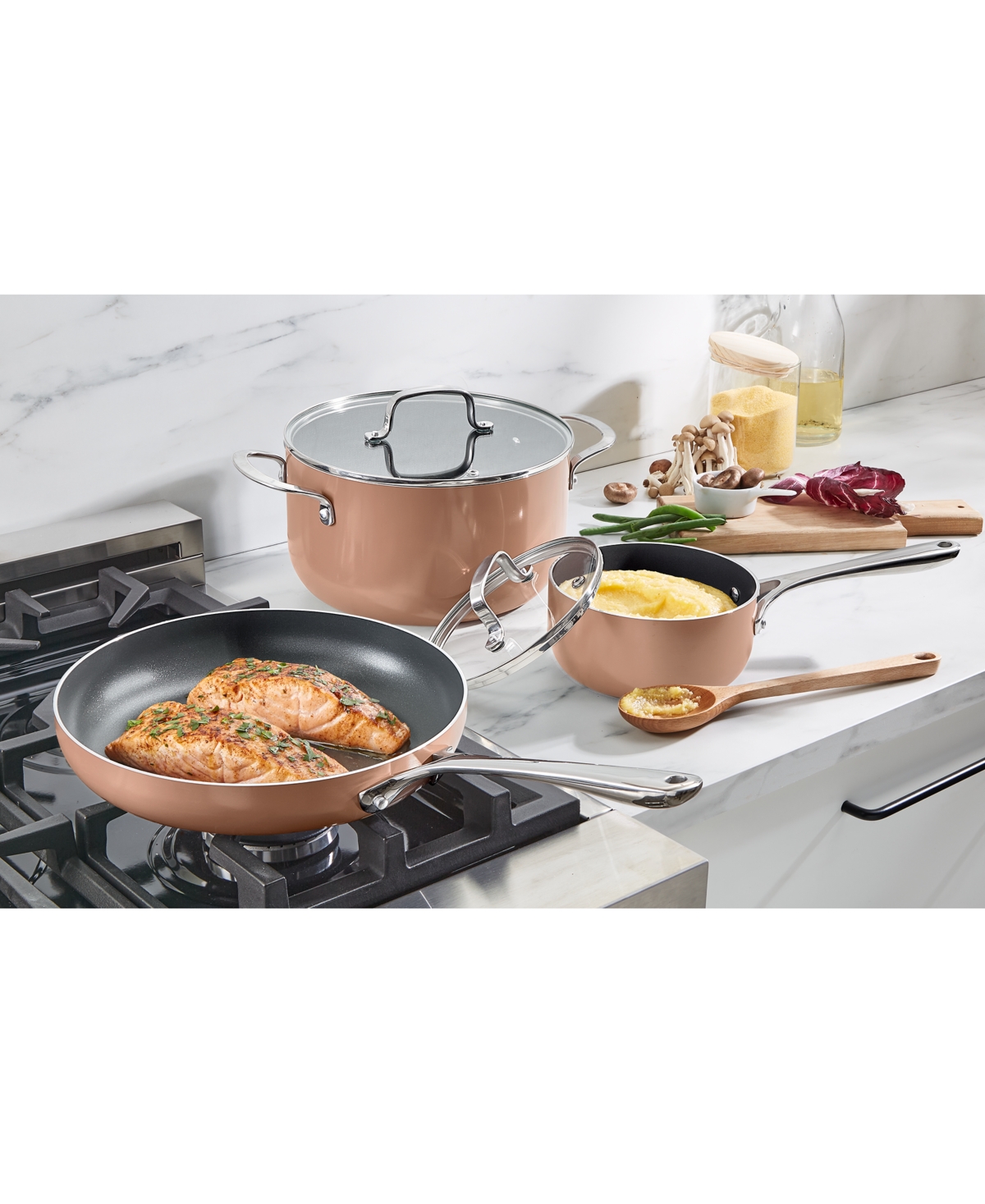The Cellar Aluminum Nonstick 11-pc. Cookware Set, Macy's Exclusive In Brown