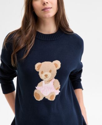 Juniors' Teddy Bear Tunic Sweater