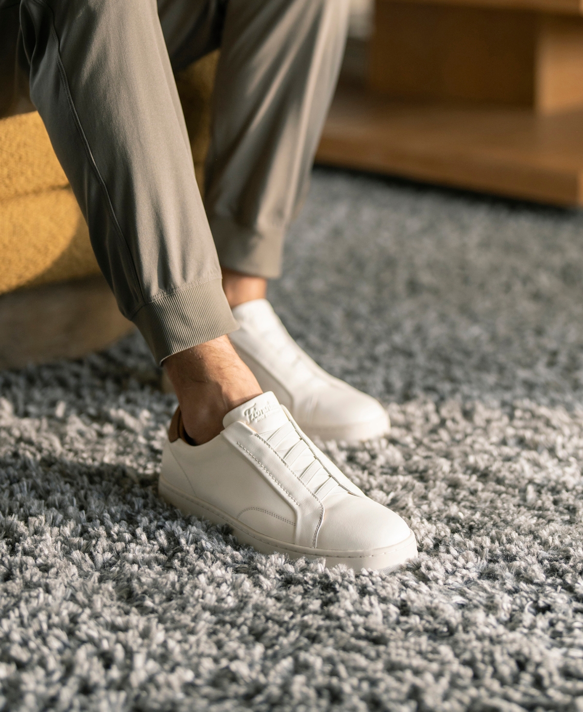 Florsheim Men's Monopoli Elastic Lace To Toe Sneaker In White