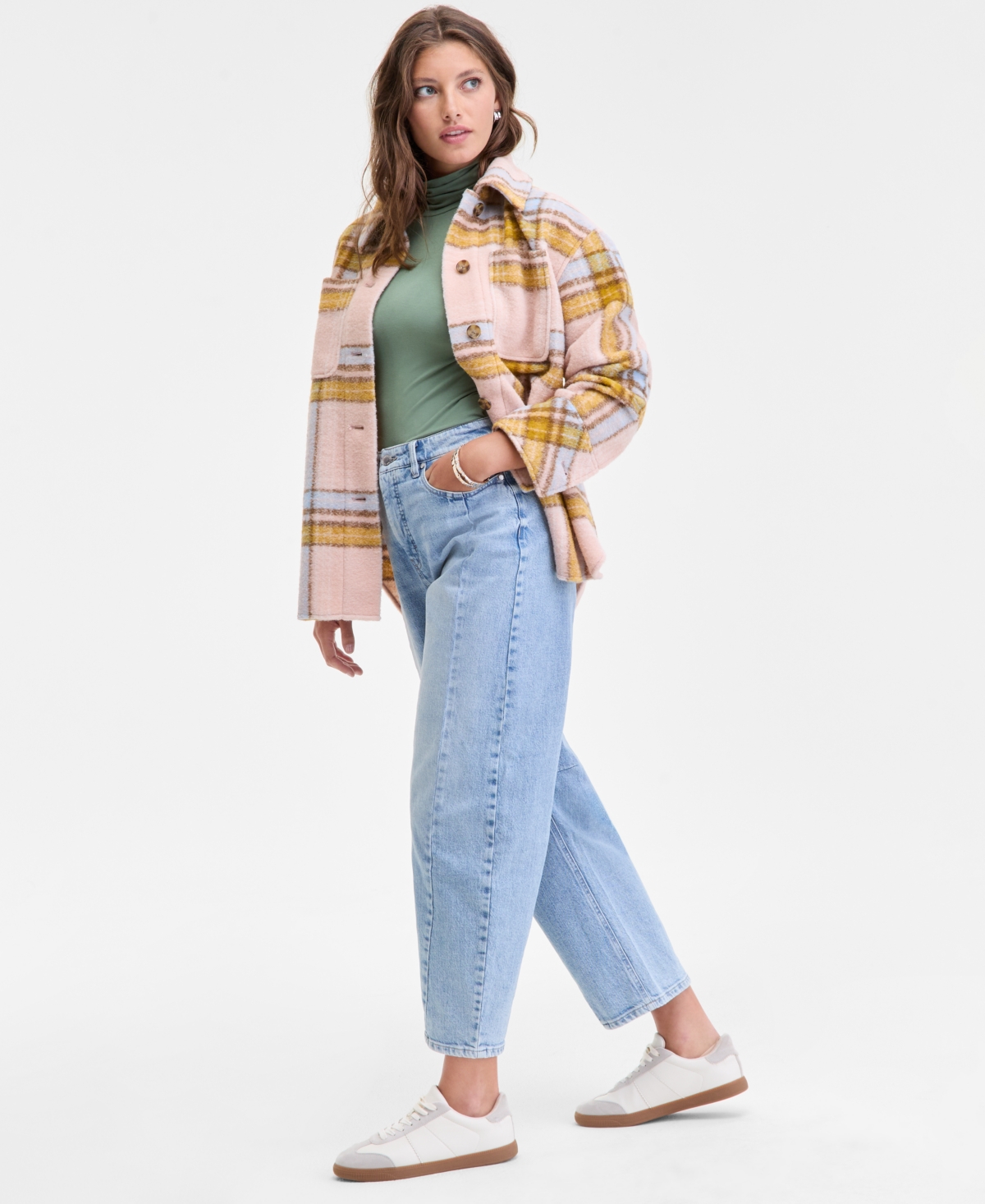 On 34th Women's Cropped High-rise Barrel-leg Jeans, Macy's Exclusive In Blue