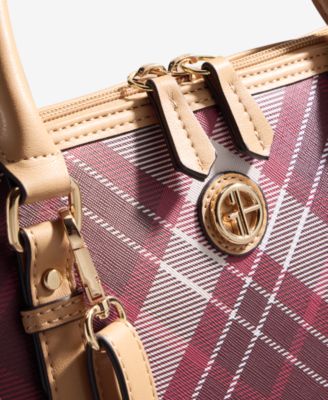 Plaid Dome Satchel Bag, Macy's Exclusive