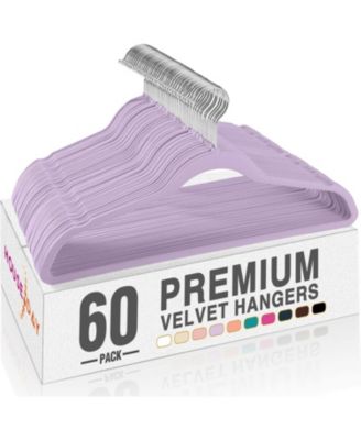 17.5 Inch Silver Hook Velvet Hangers