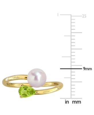 Cultured Freshwater Pearl & Garnet Ring (1/2 ct. t.w.) in 18k Gold-Plated Sterling Silver