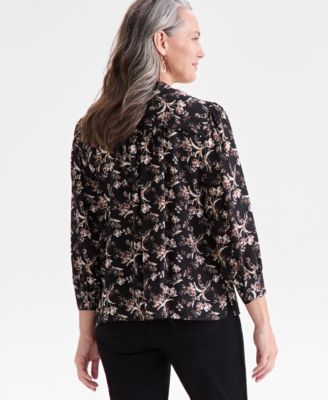 Women's Printed Pintuck Blouse, Macy's Exclusive