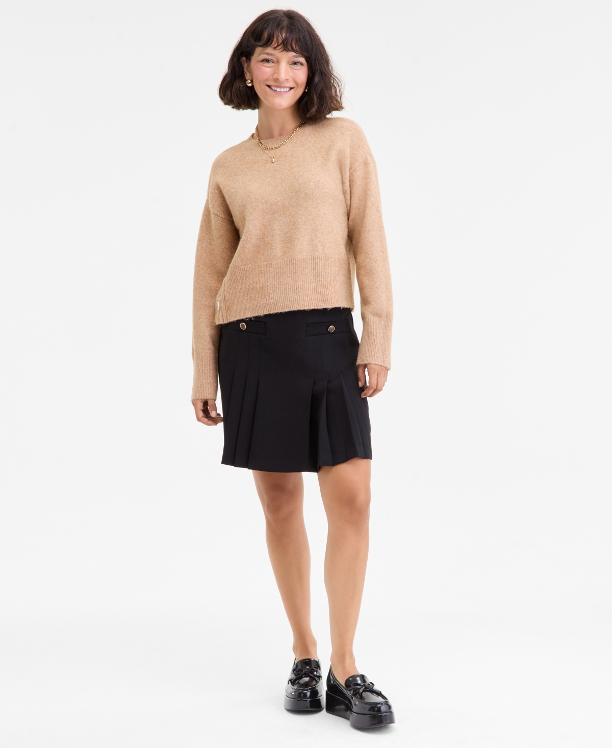 On 34th Women's Side-button Crewneck Sweater, Macy's Exclusive