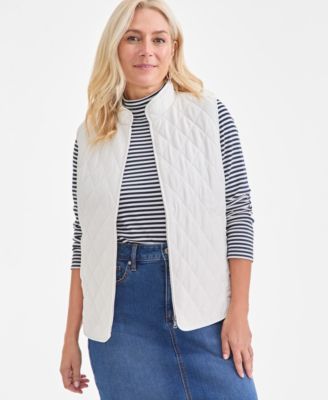 Women's Quilted Mock-Neck Vest, Created for Macy's