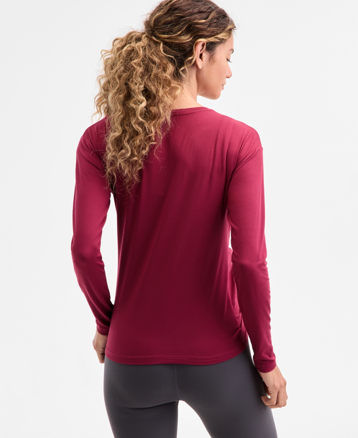 Id Ideology Women's Relaxed Side-ruched Top, Macy's Exclusive In Red
