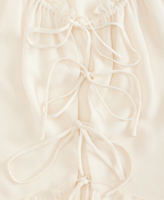 Women's Tie-Front Peplum Tank