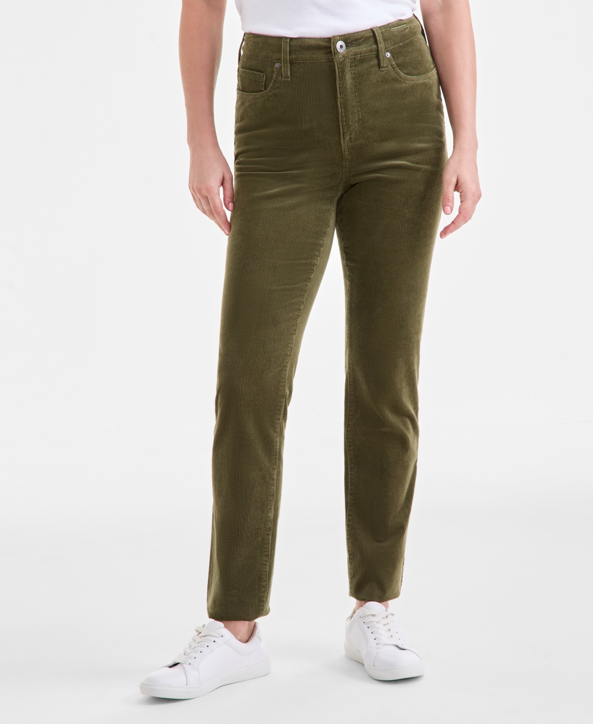 Style & Co Women's High-rise Straight-leg Corduroy Pants, Created For Macy's In Multi