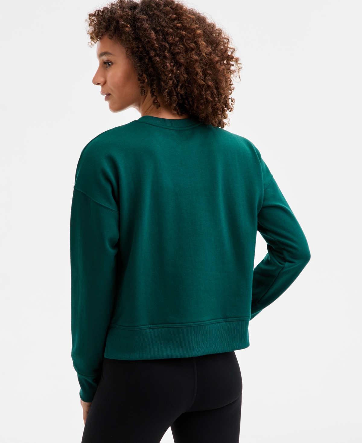 Id Ideology Women's Crewneck Vented-hem Sweatshirt, Macy's Exclusive In Green