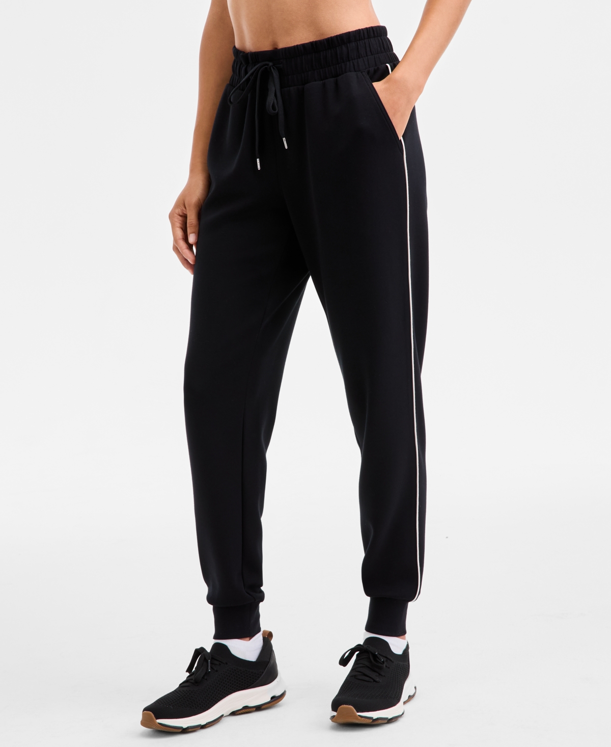 Id Ideology Women's Relaxed Butter Soft Joggers, Macy's Exclusive In Black