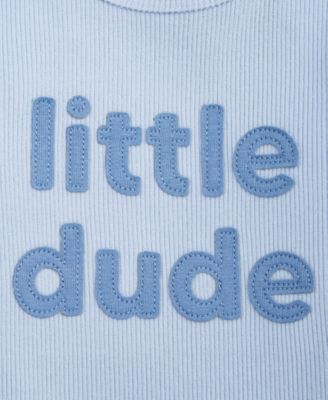 Baby Boys Little Dude Long-Sleeve Bodysuit, Macy's Exclusive