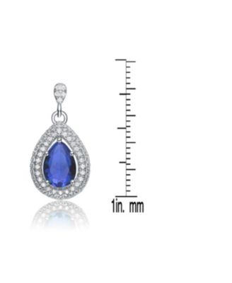 Sterling Silver White Gold Plated Cubic Zirconia Pear Drop Earrings