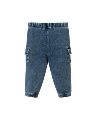 Infant Boys Grey Check Buttondown and Denim Pant Set