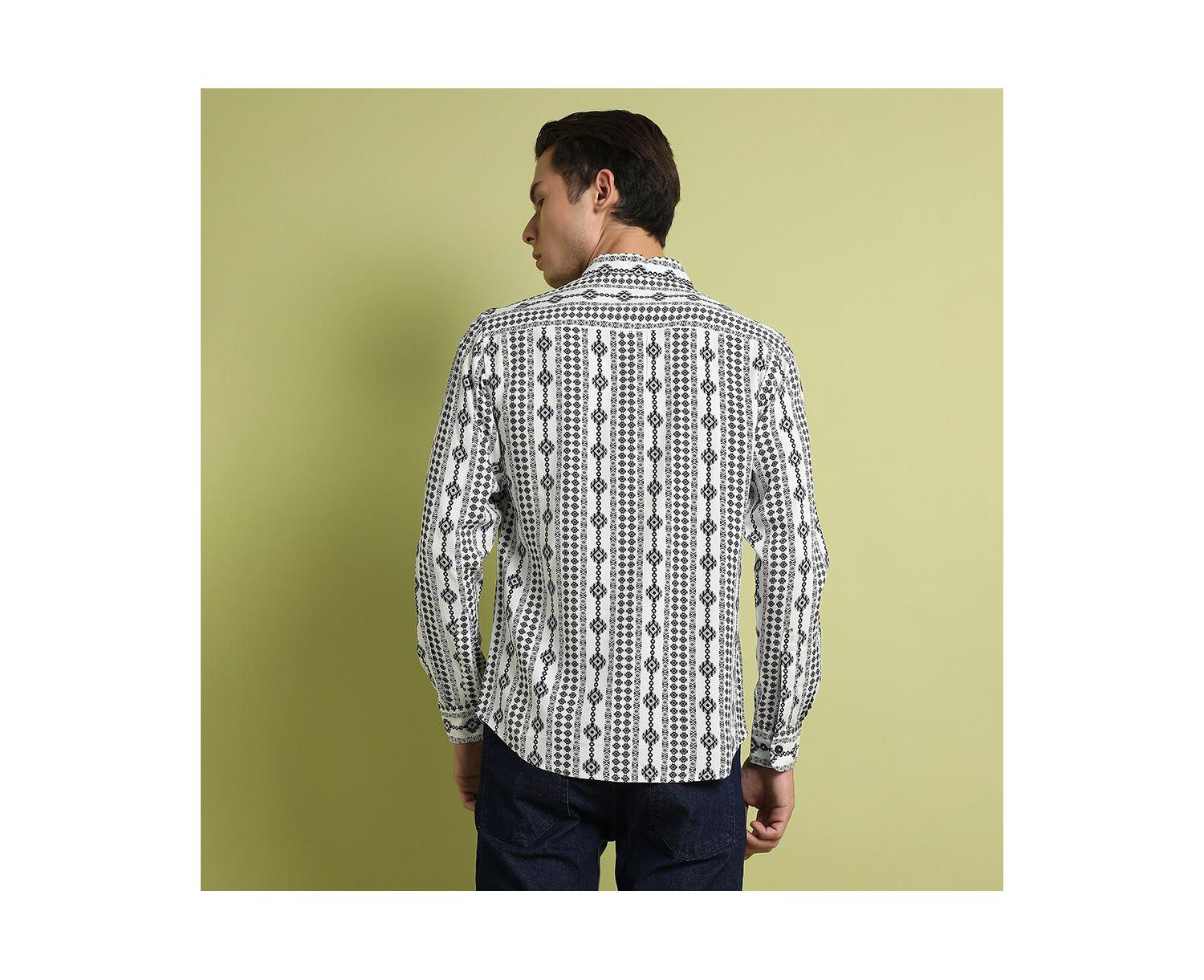 Men's Black & Grey Geometric Aztec
