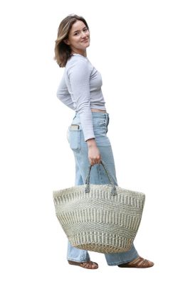 Calm Handmade Sisal African Tote Basket Bag