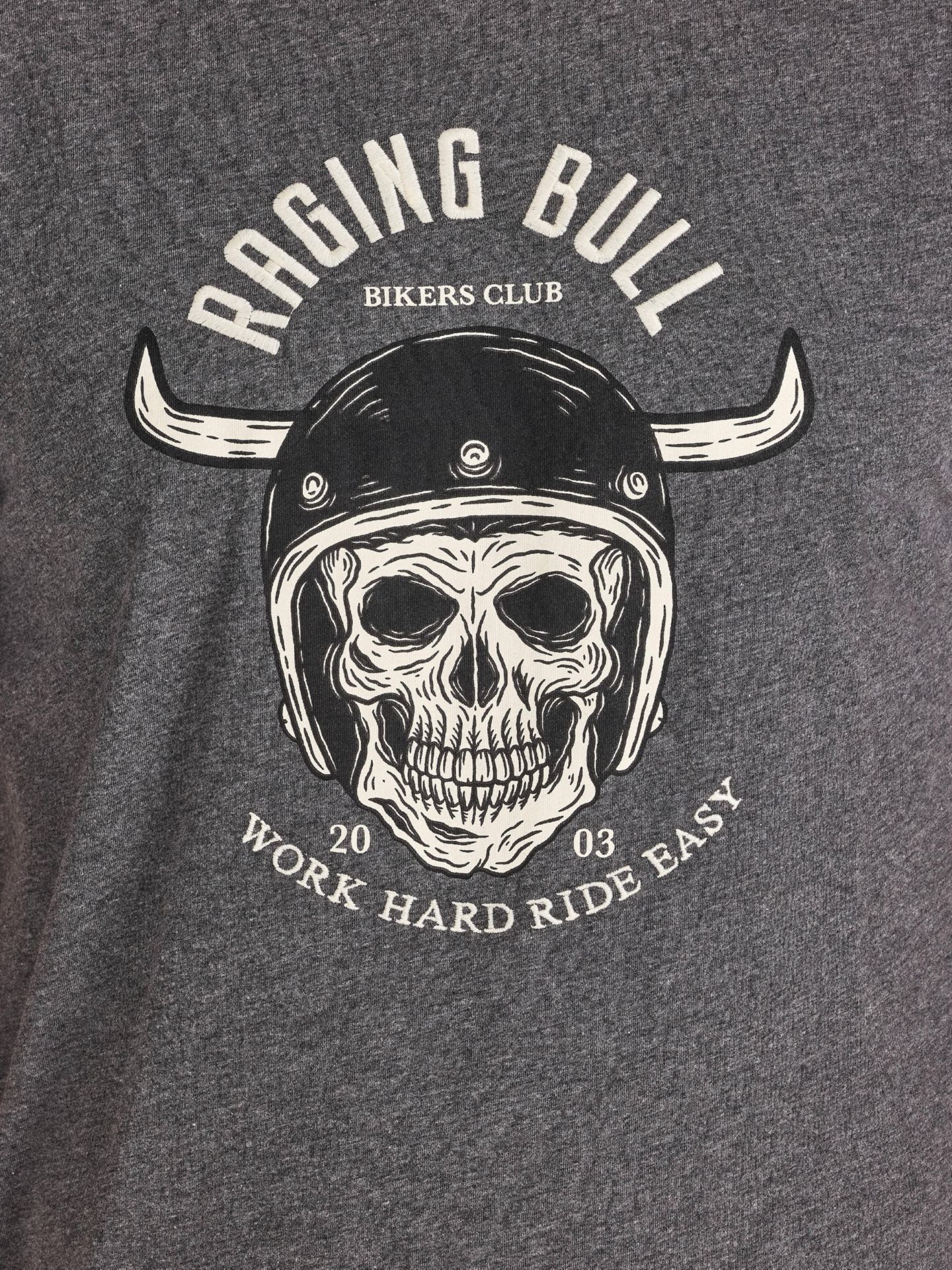 Мужская футболка Raging Bull Work Hard Ride Easy, цвет: Угольный — фото 2