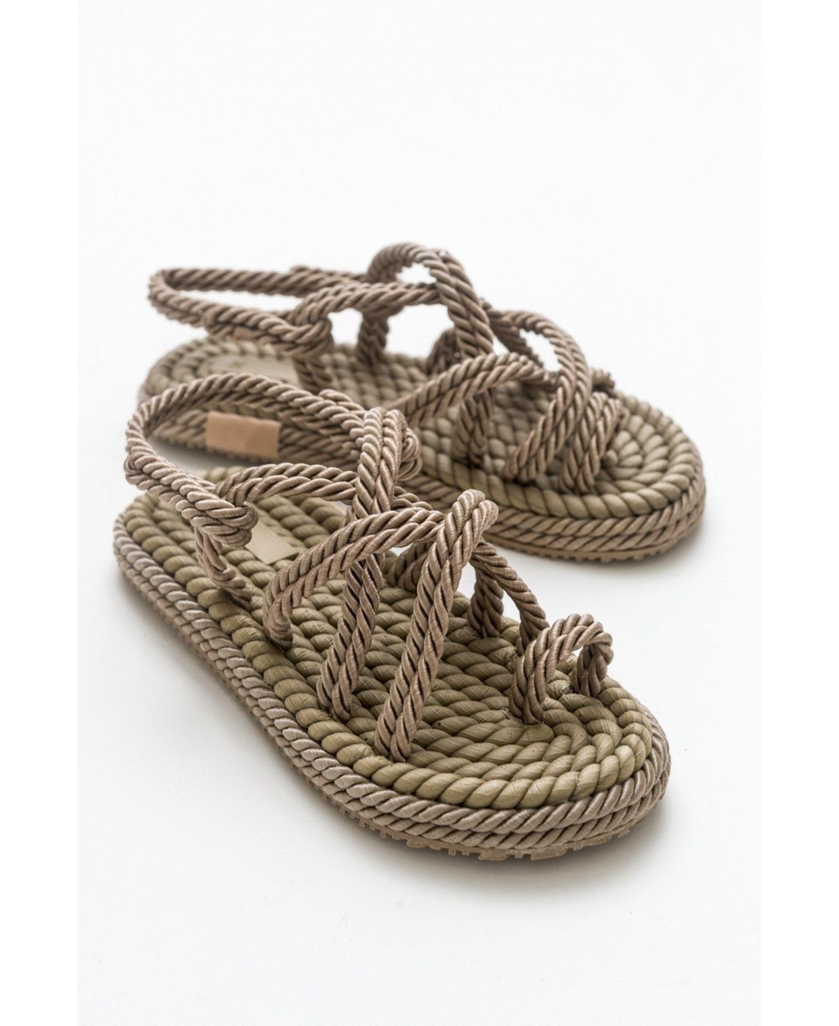 Poma Flat Sandal (Women) - Multi faux leather