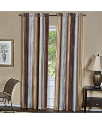 Royal Ombre Crushed Semi Sheer 63 in. Long Curtain Panel Pair - 50 in. W x 63 in. L
