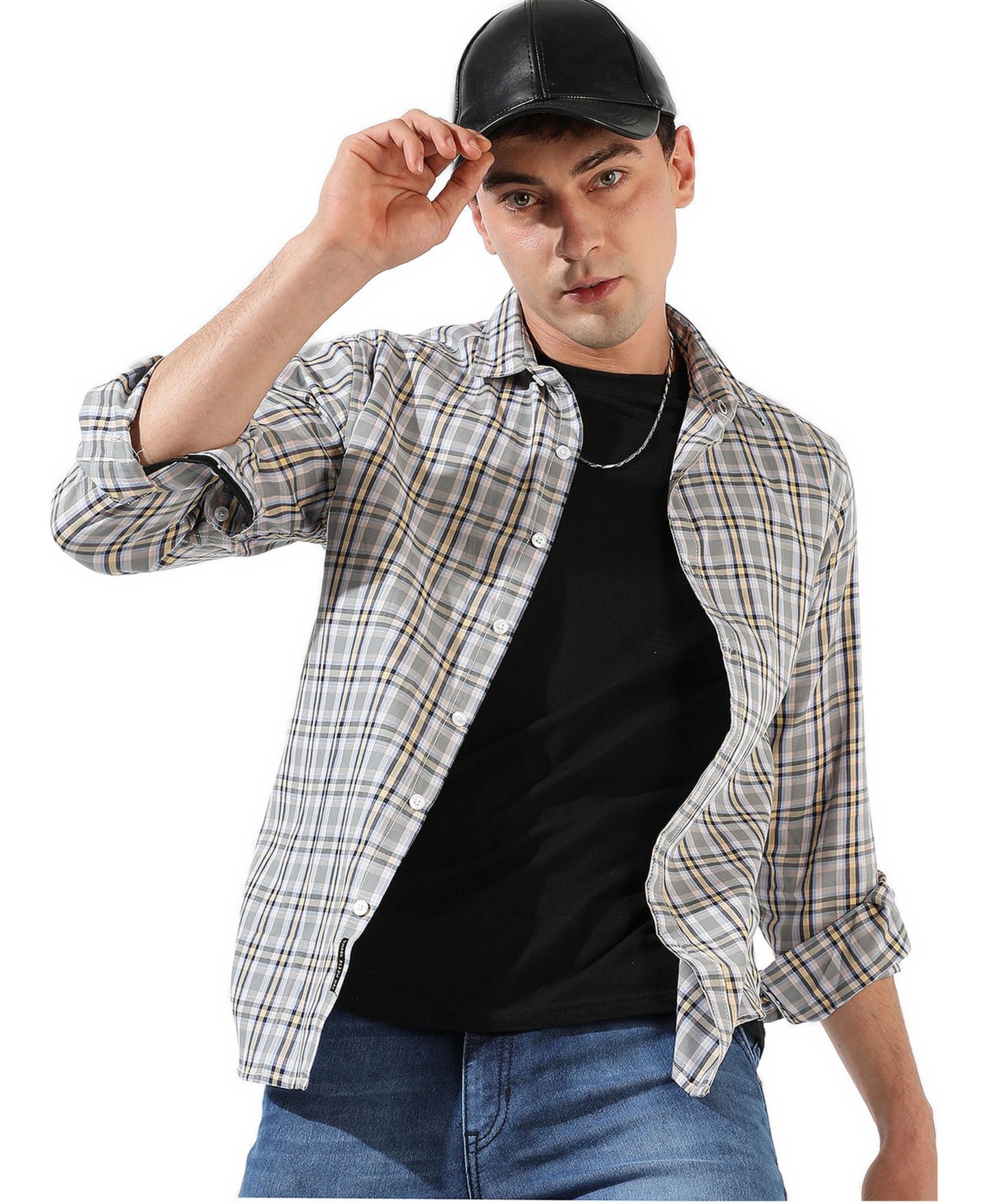 Мужская рубашка Cahoot Campus Sutra Multicolour Checkered Regular Fit Casual, цвет: Коричневый — фото 1