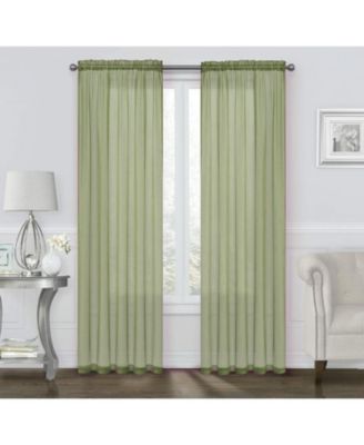 Basic 2 Pack Sheer Voile Home Window Curtains - 52 in. W x 84 in. L