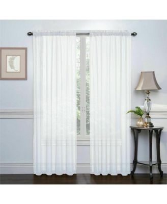 Basic 2 Pack Sheer Voile Home Window Curtains - 52 in. W x 84 in. L