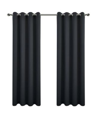 100% Hotel Blackout Thermal Insulated Grommet Curtains (2 Pack)