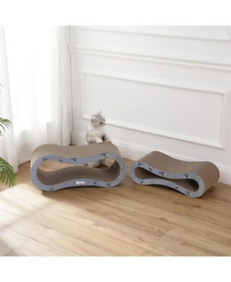 Suvi 26" Modern Cardboard Infinity 2-in-1 Lounge Bed Cat Scratcher with Catnip