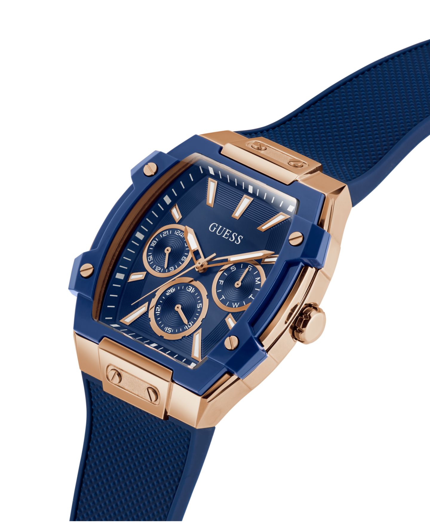 Мужские часы GUESS Blue Rose Gold Tone Multi-function Watch, 44mm — фото 3