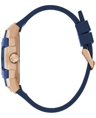 Men's Blue Rose Gold Tone Multi-function Watch, 44mm