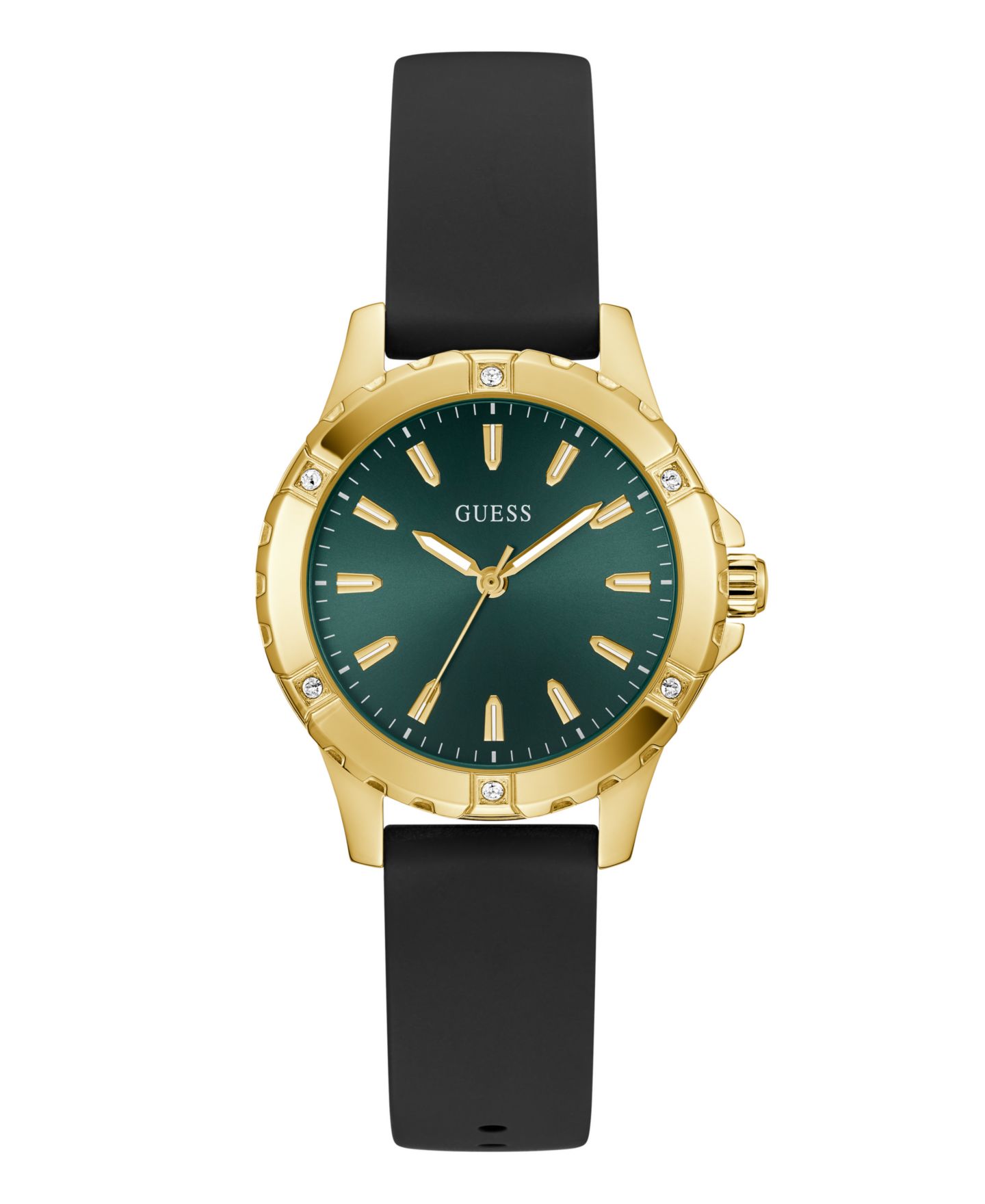 Женские часы GUESS Black Gold Tone Analog Watch, 35mm — фото 1