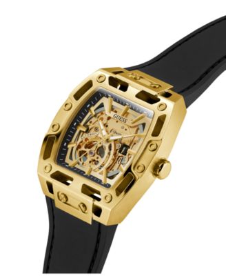 Men's Black Gold Tone Automatic Watch, 42mm